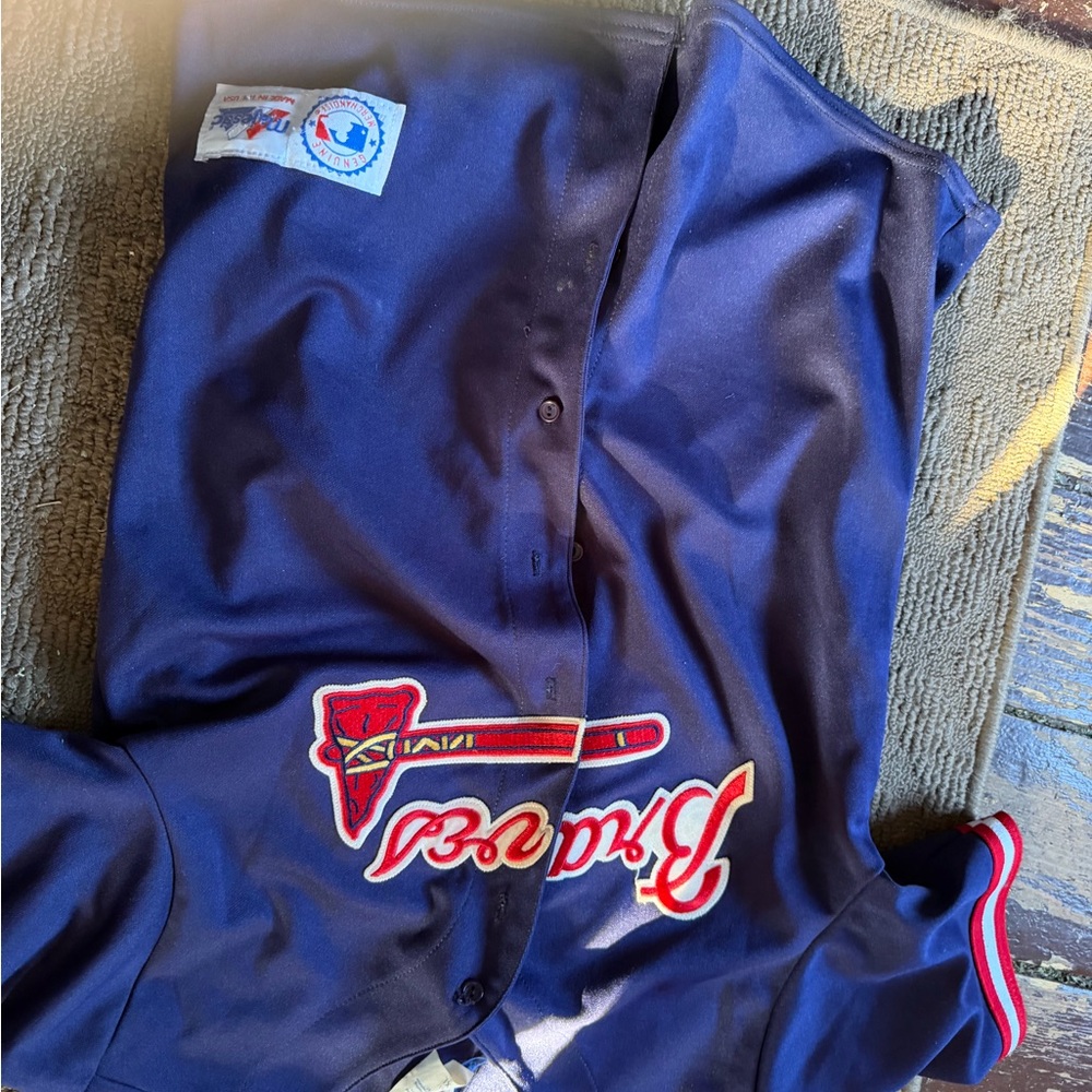 Majestic Blue Braves Jersey